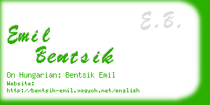 emil bentsik business card